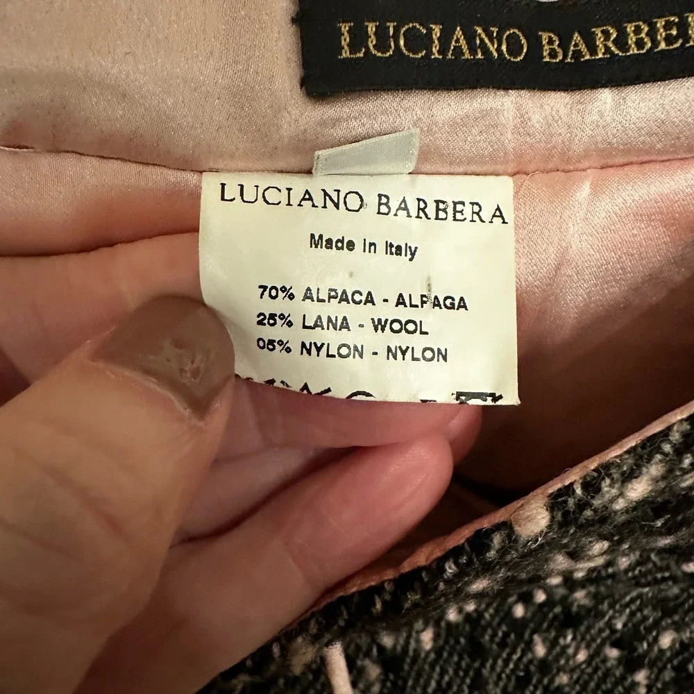 Luciano Barbera Women’s Tweed Brown‎ Pink Preppy Alpaca Wool Skirt